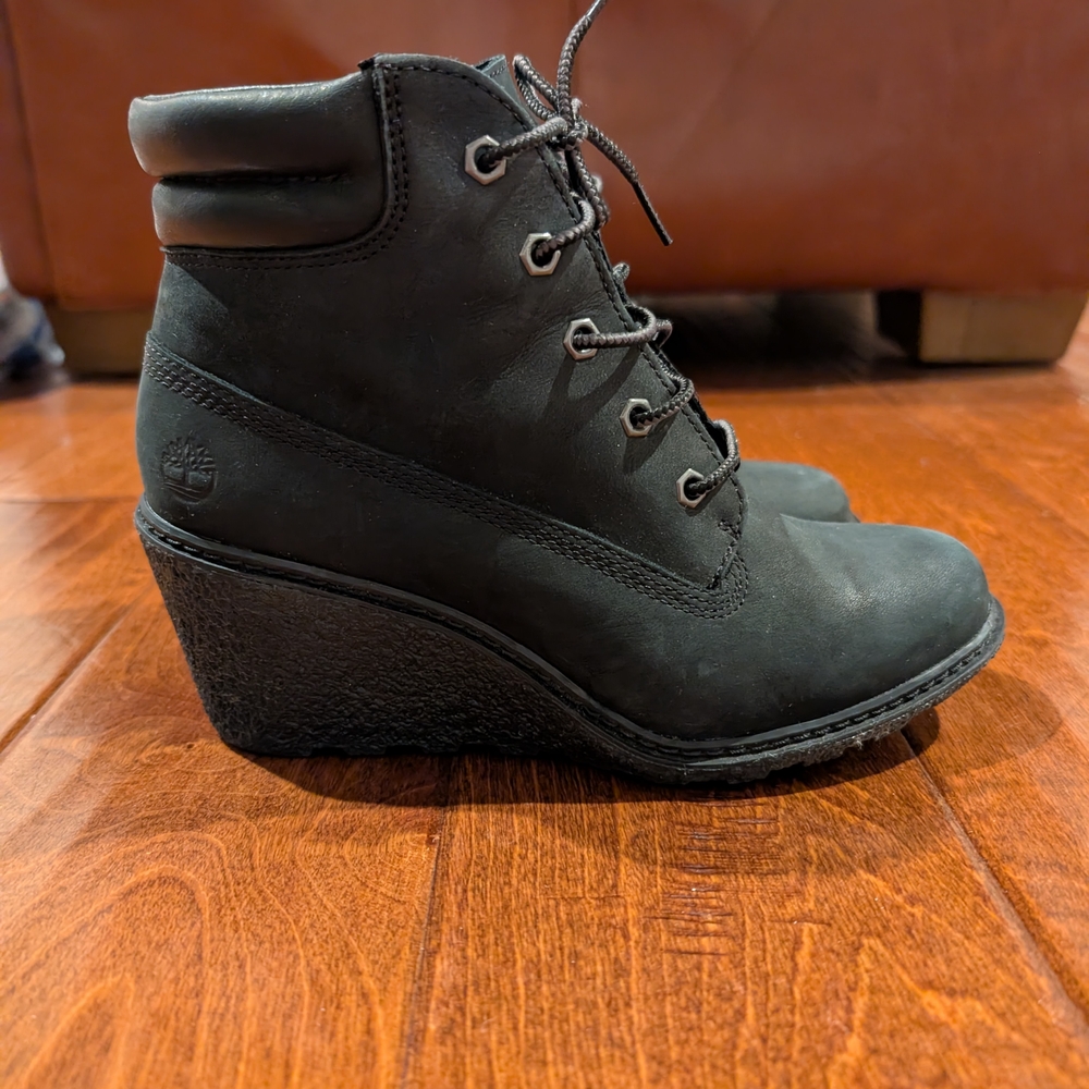 Timberland Women's Black Wedge Boots